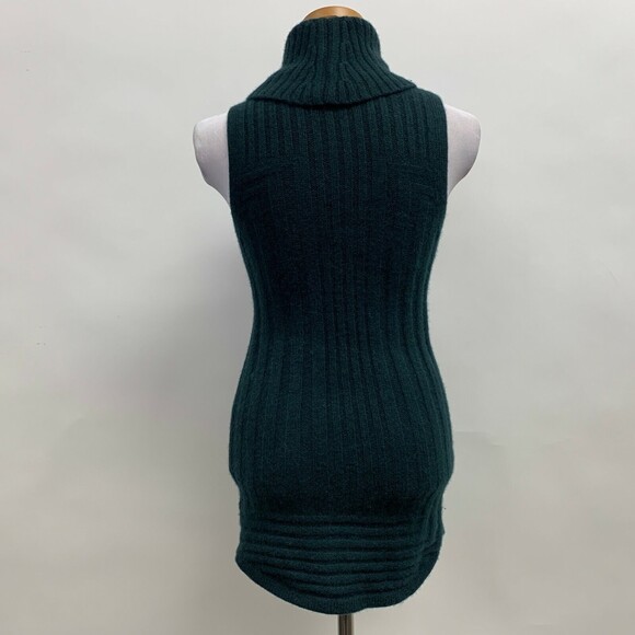 Tahari Women's Sweater X-Small Green Cowl Neck Sleeveless Wool Yak Hair Blend - Picture 3 of 6